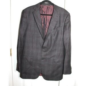 Ermengildo Zegna Charcoal with Purple Check 100% Wool Blazer sz 42L